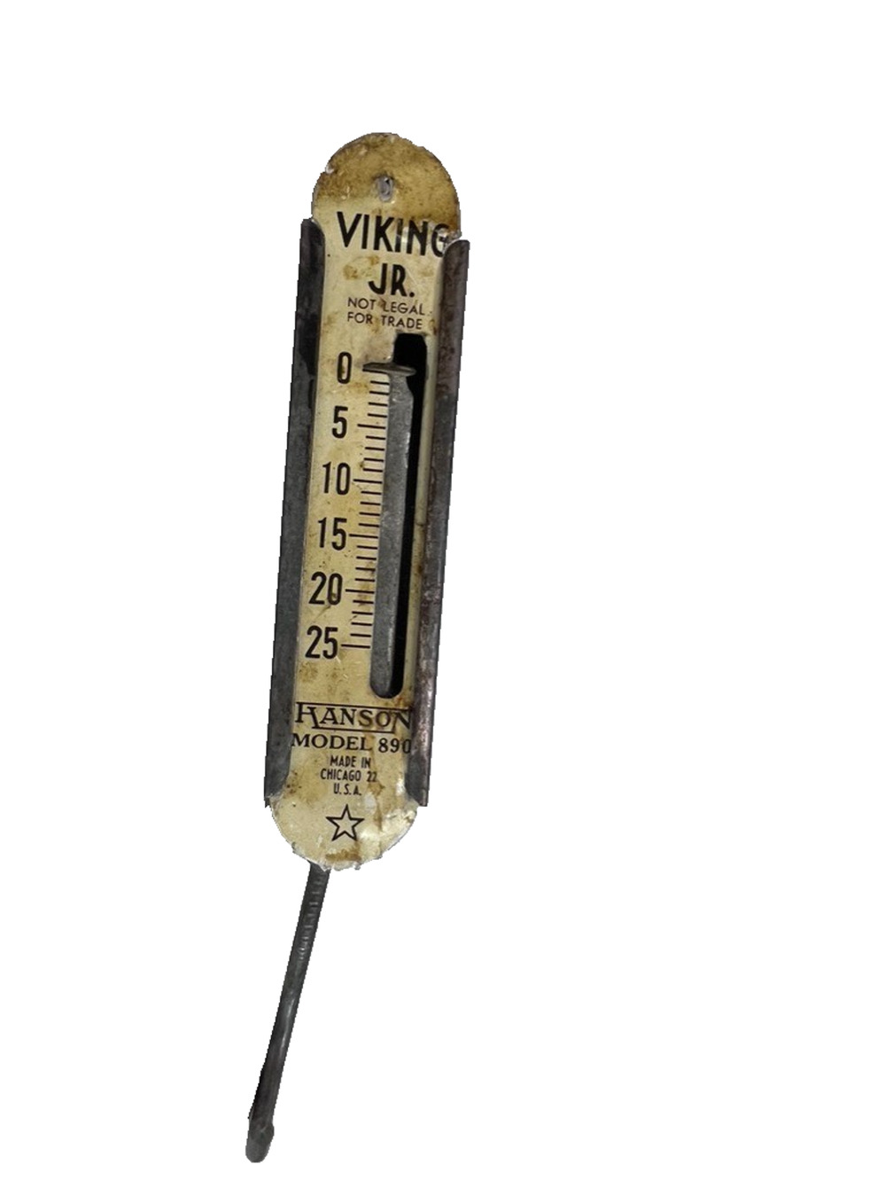 Vintage Hanson 1980's 90's Viking Jr. Fish Spring Scale 25 Lb. Model 890